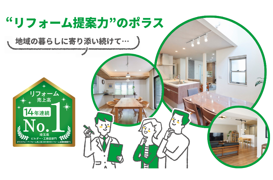 14年連続 埼玉県 ビルダー・工務店部門 リフォーム売上高1位